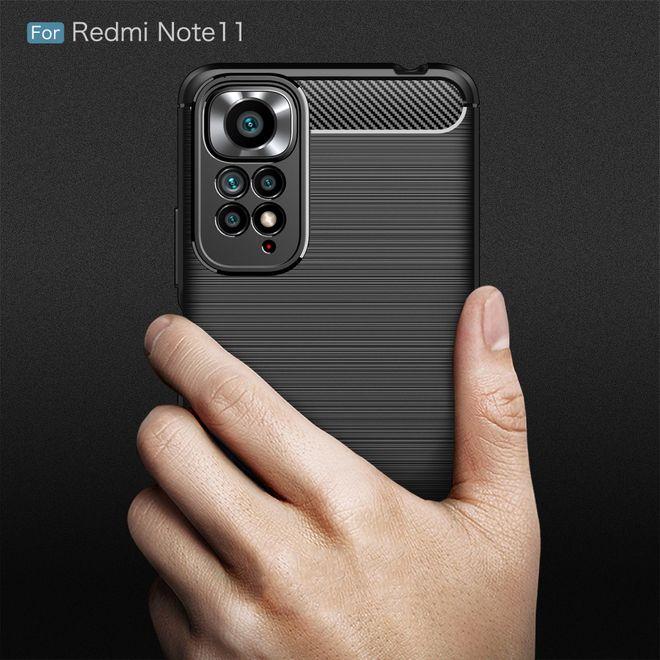 Productafbeelding MU Style Koolstofvezel TPU Softcase serie (Xiaomi Redmi Note 11S, Xiaomi Redmi Note 11)