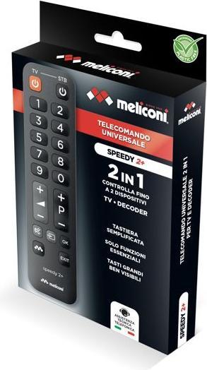 Actual product image Meliconi Speedy 2+ IR Wireless TV Remote Control, TV Tuner, Set-top box TV Buttons (Universal remote control)