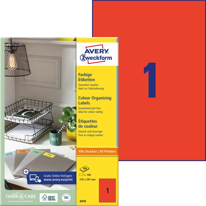 Actual product image Avery Organisation labels