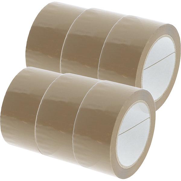 Image du produit kaiserkraft Ruban d'emballage en polypropylène Low-Noise, caoutchouc naturel, lot de 6 (50 mm)