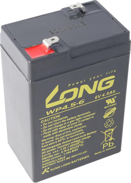 Immagine prodotto Kung Long Batteria WP4.5-6 con contatto a innesto Faston da 4,8 mm (6 V, 4.50 Ah)