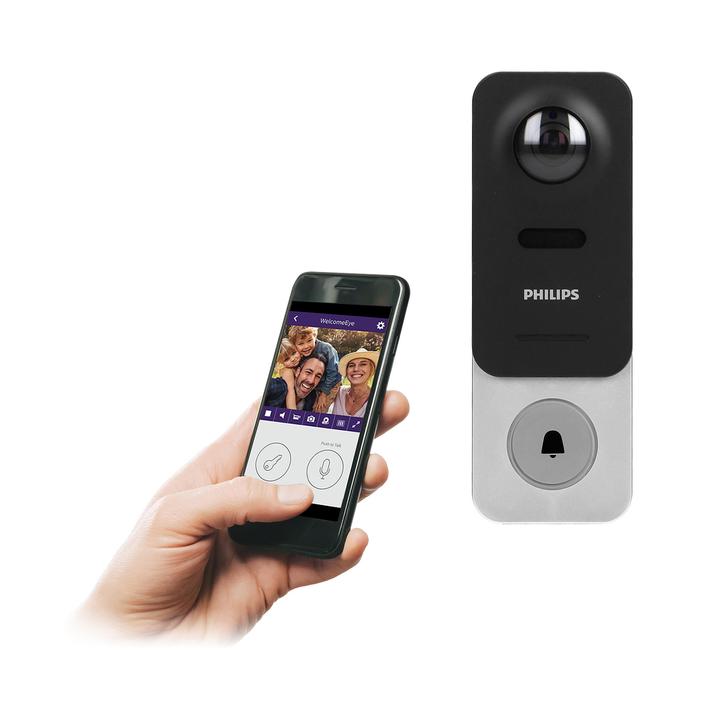 Produktbild Orno Philips WelcomeEye Link, kabellose Video-Gegensprechanlage mit WLAN, wiederaufladbarer Akku (WLAN)
