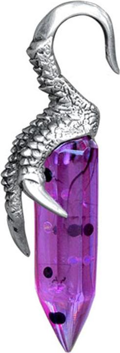 Star Piercing Ohrgewicht silber Drachenklaue mit violettem Epoxy (Organisch, Messing)