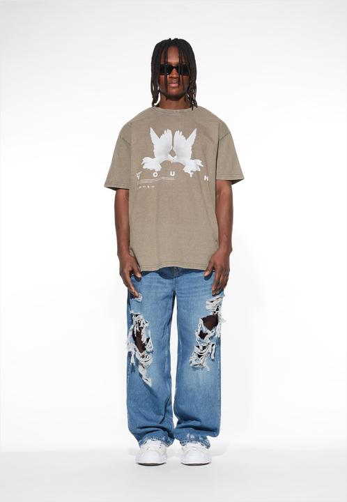 Produktbild Lost Youth LY ACID WASHED TEE DOVE - 105673 (M, L)