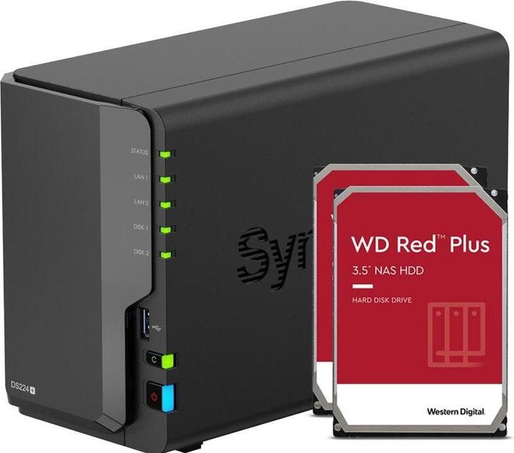 Synology DS224+ (2 x 6 TB, WD Red Plus)