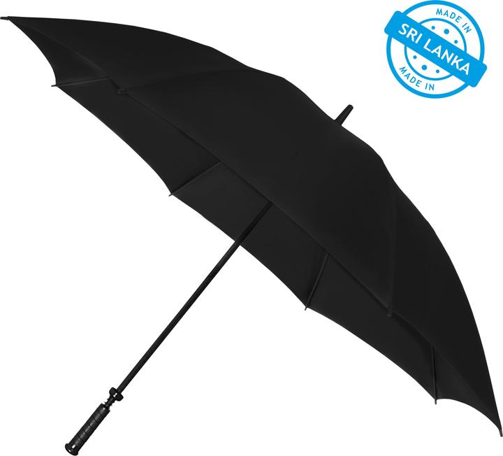 Immagine prodotto Falcone Ombrello Storm XXL - Apertura a mano - Antivento - 140 cm - Nero