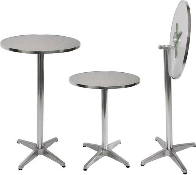 Image du produit Mendler 10x table haute en aluminium, table de bistro, réglable en hauteur 70/110cm Ø=60cm pliable, pied en (70 x 110 cm)