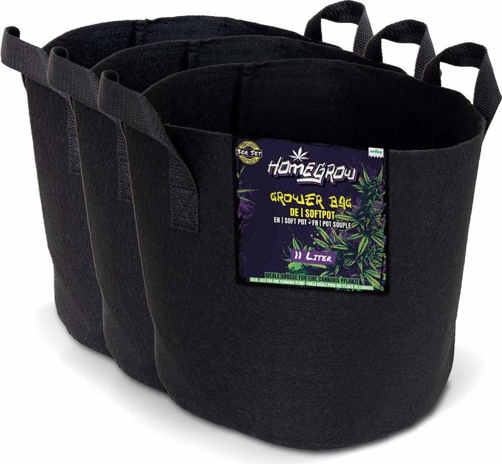 Produktbild Romberg GROWER BAG Softpot 3er Set 11L für gesundes Wurzelwachstum - Pflanzkübel, Pflanztöpfe, Pflan