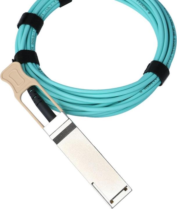 Actual product image BlueOptics 10434-BO. Cable length: 5 m, Connector 1: QSFP28, Connector 2: QSFP28. Weight: 150 g, Package