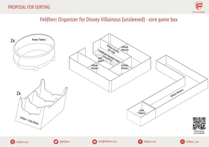 Image du produit Feldherr Organizer Insert für Disney Villainous (ohne Schutzhüllen) - Grundspiel (Matières plastiques)