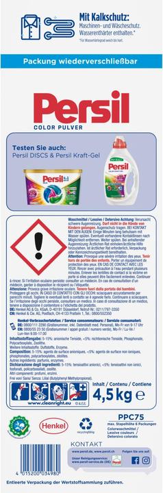 Productafbeelding Persil Pulver Color 75 WL 4,5 kg (75 Wascycli, Poeder)