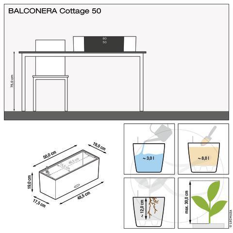 Image du produit Lechuza Pot de fleurs Balconera Cottage 50 (19 cm)