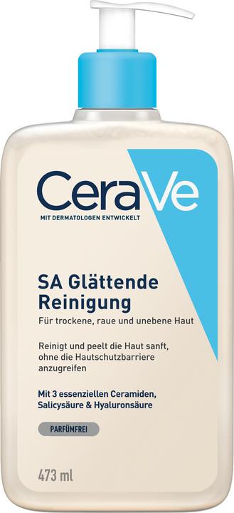 CeraVe SA Glättende Reinigung: mildes Reinigungsgel für Gesicht und Körper bei trockener Haut (Gel, 473 ml)