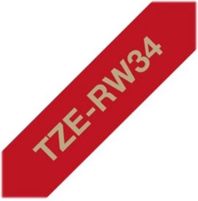 Brother TZe-RW34 (1.20 cm, Gold, Rot)