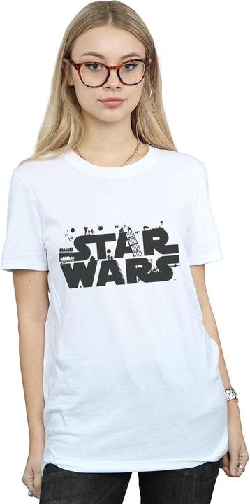 Actual product image Star Wars Womens/Ladies Minimalist Logo Cotton Boyfriend T-Shirt (XL)