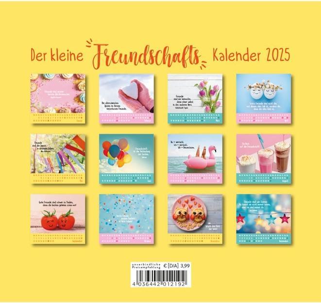 Produktbild Mini-Kalender 2025: Der kleine Freundschaftskalender (Harter Einband, Deutsch)