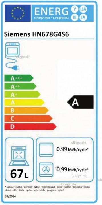 Energie-Label Siemens Hn678g4s6