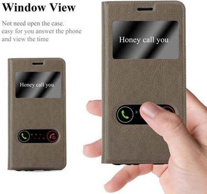 Actual product image Cadorabo Book with View double window cover (Huawei P10)