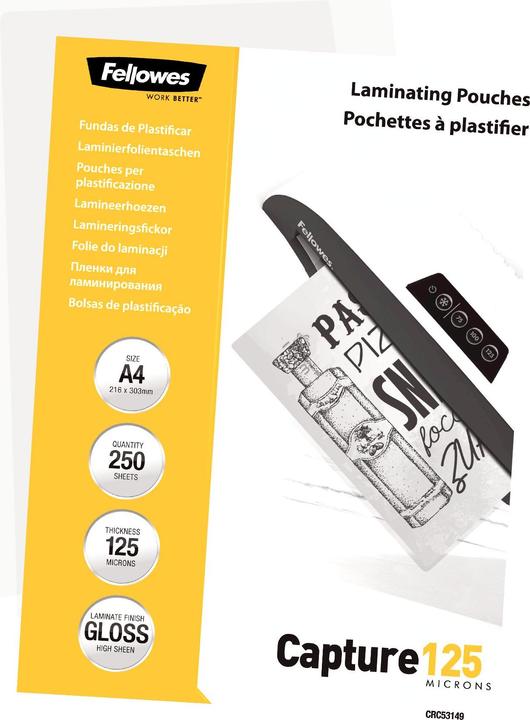 Image du produit Fellowes Capture 125 (A4, 250 pièce(s), 125 µm)