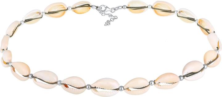Produktbild Elli Halskette Echte Kauri Muscheln Beach 925 Sterling Silber (925 Sterling Silber vergoldet, Nylon, Muschel, Keine Stein, 36 cm)