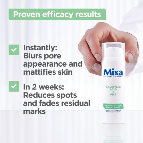 Immagine prodotto Mixa Acido salicilico + AHA Gel opacizzante anti-imperfezioni (50 ml, Gel viso)