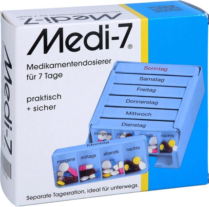 Actual product image Medi-7 Medication dispenser 7 days blue german