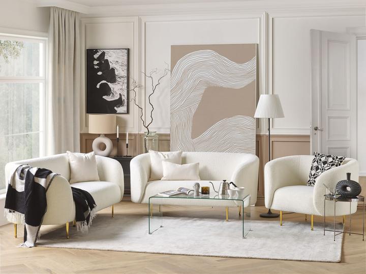 Produktbild Beliani Sofa Set Bouclé weiss 6-Sitzer LOEN (2-Sitzer, 3-Sitzer)