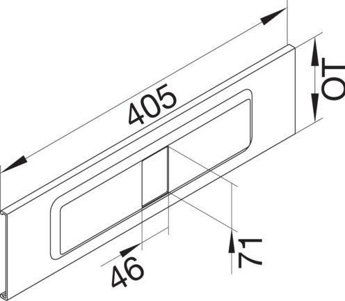 Actual product image Hager TEH R65647035 Cover AEE 4-way PVC FB OT 130 light grey