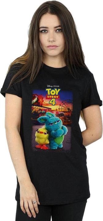 Actual product image Disney Womens/Ladies Toy Story 4 Ducky And Bunny Poster Cotton Boyfriend T-Shirt (4XL)
