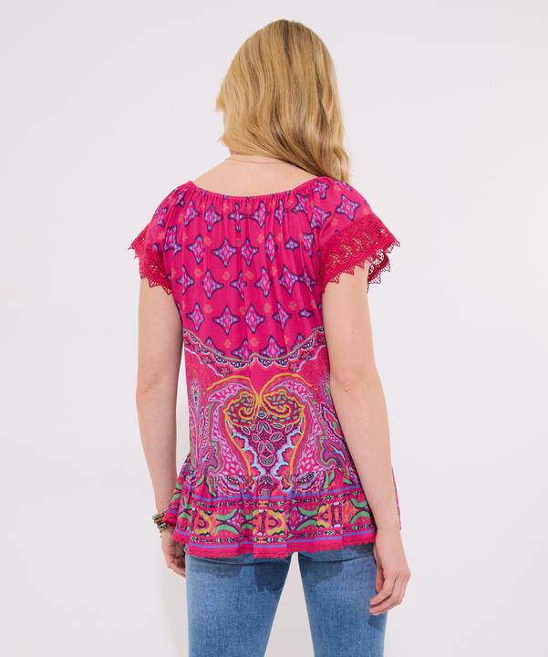 Produktbild Joe Browns Printed Crochet Lace Trim Tassel Top (10)