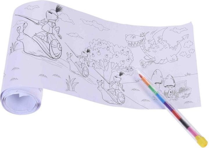 Actual product image Colouring page on a roll with coloured pencil