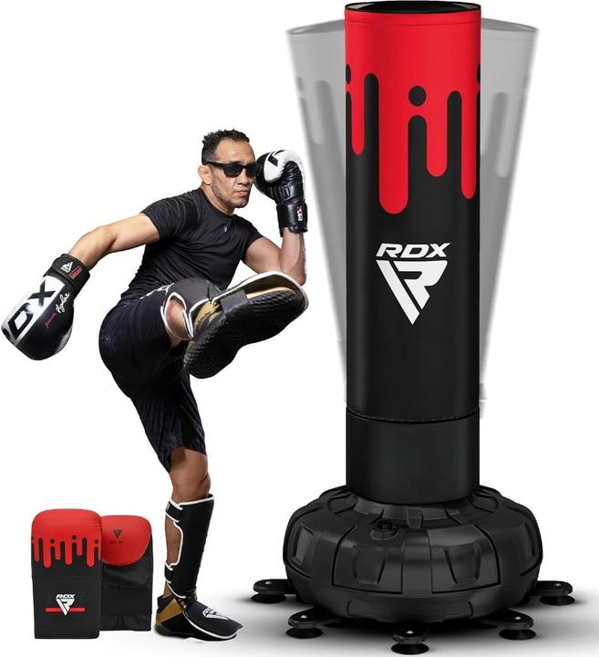 Image du produit Rdx Sac de frappe autoportant F9 rouge/noir - 183 cm + gants F9 rouge/noir (180 cm)