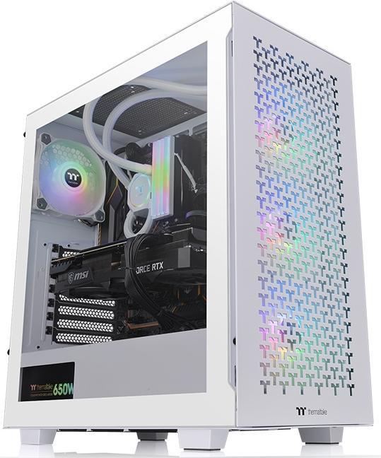 Actual product image Thermaltake TOWER ATX V350 TG ARGB AIR SNOW White (ATX, mATX, Mini-ITX)