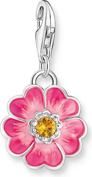 Thomas Sabo Charm-Anhänger Blume Flower Pink Silber (Emaille, Silber 925)