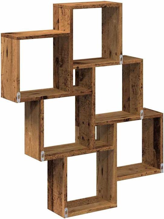 Produktbild VidaXL Würfelregal Wandregal Hängeregal Bücherregal Schweberegal Altholz-Optik (78 x 15 x 93 cm)