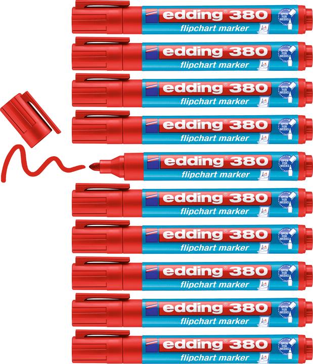 Image du produit Edding Tableau à feuilles mobiles Marqueur 380 (Rouge, 3 mm, 1 x)