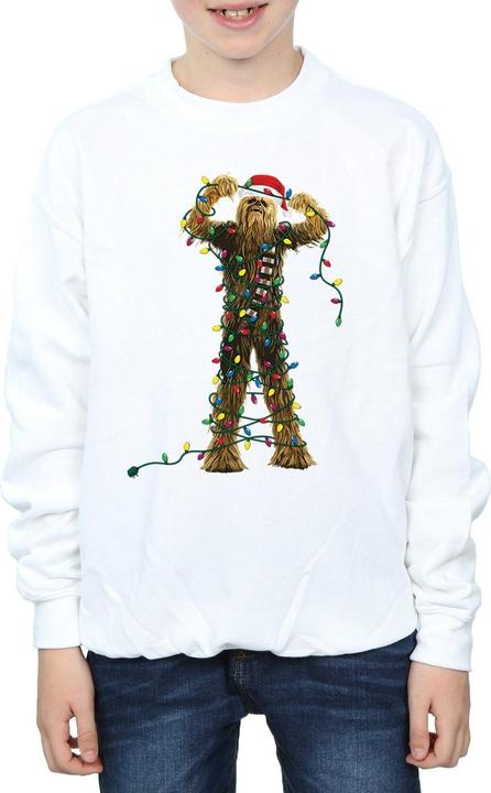 Actual product image Star Wars Boys Chewbacca Christmas Lights Sweatshirt (128)