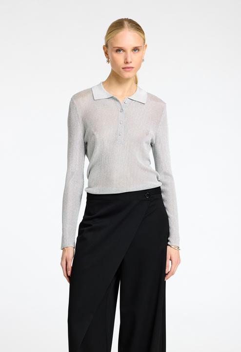 Produktbild Selected Femme Metallic Langarm-Poloshirt (XL)