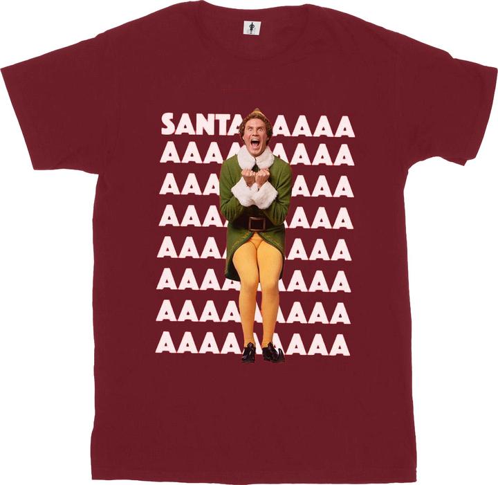 Actual product image Elf Womens/Ladies Buddy Santa Scream Cotton Boyfriend T-Shirt (M)