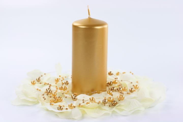 Actual product image Partydeco Bougie Dorée métallisée 12x6cm - (6pcs) (6 pcs.)