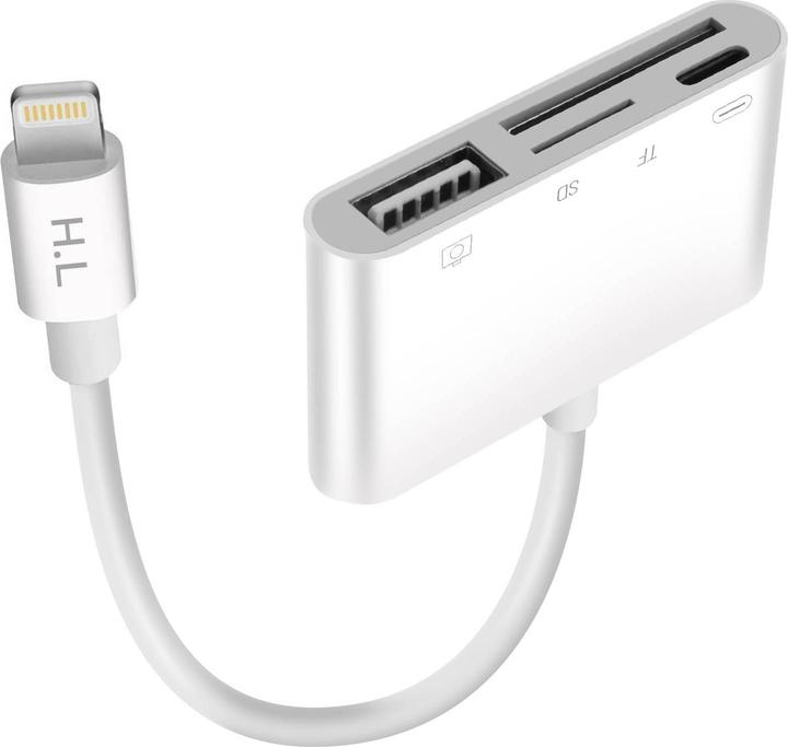 Immagine prodotto Avizar Adattatore per lettore di schede Lightning iPhone / iPad per USB / Micro-SD /Lightning - Bianco