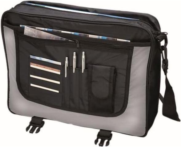 Actual product image Lightpak Wave shoulder bag, made of hard-wearing polyester, approx. 31 × 40 × 10 cm, black/grey