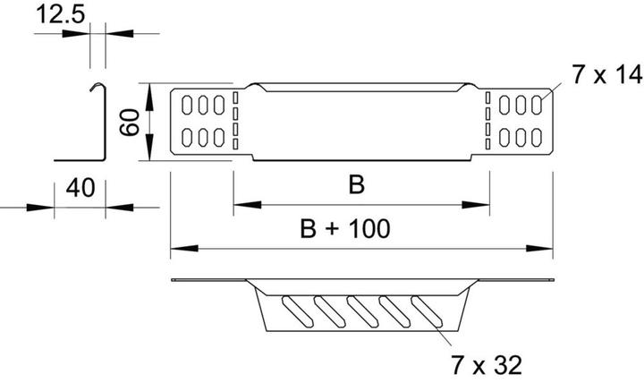 Image du produit OBO Bettermann Vertr Equerre de réduction/terminaison 60x400mm RWEB 64 (6 cm)