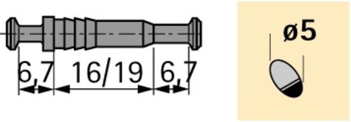 Produktbild Hettich Doppeldübel DU 712 / DU 867 (Einpressdübel, 100 Stk.)