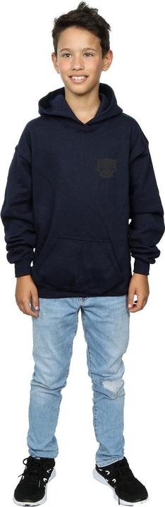 Image du produit Sweat à capuche imprimé sur la poitrine pour garçons Black Panther Black on Black (140, 146)