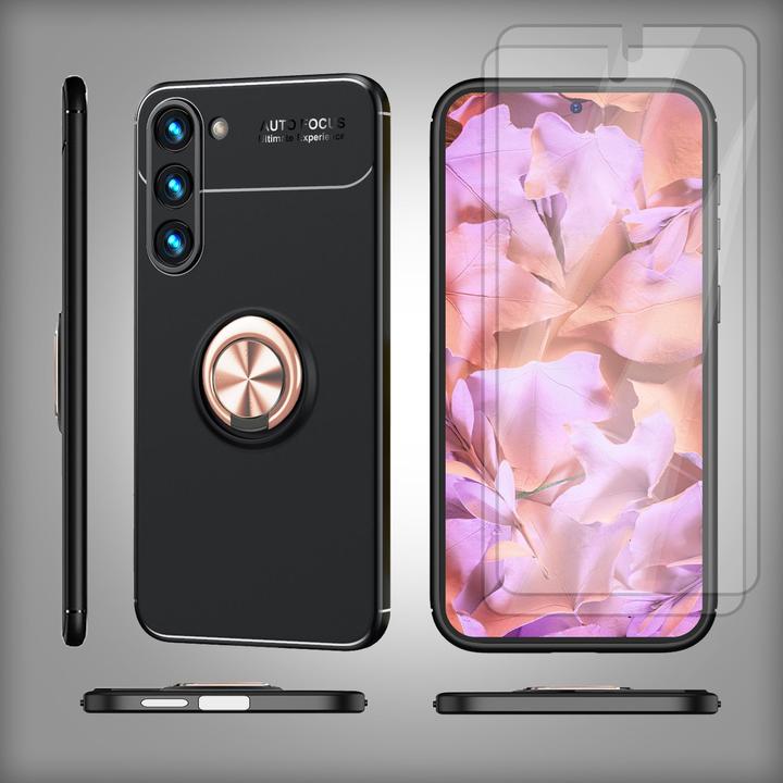Produktbild Nalia Matte Ring Silikon Hülle mit 2x Displayschutz (Samsung Galaxy S23)