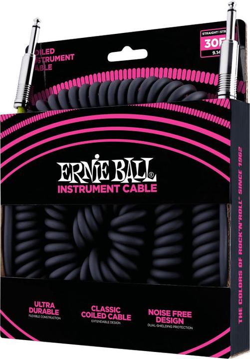 Image du produit Ernie Ball P06044 câble audio 9,14 m 6,35 mm Noir (9.14 m)