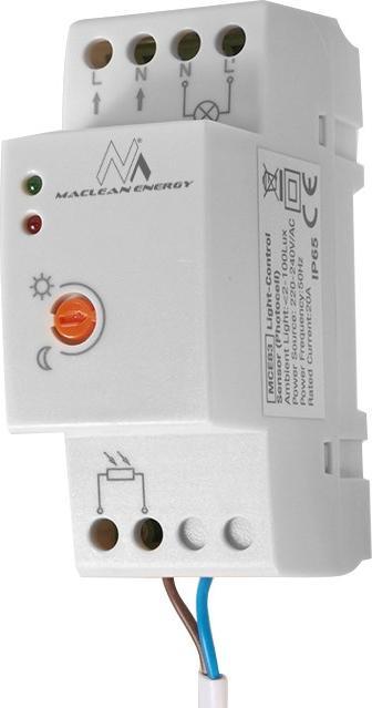 Image du produit Maclean MCE83 MCE83 Commutateur d'éclairage sur rail DIN avec détecteur externe
