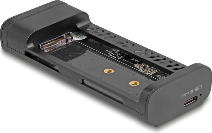 Actual product image Delock USB Type-C 40 Gbps housing for 1 x M.2 NVMe PCIe SSD (M.2 2280, M.2 2242, M.2 2260)