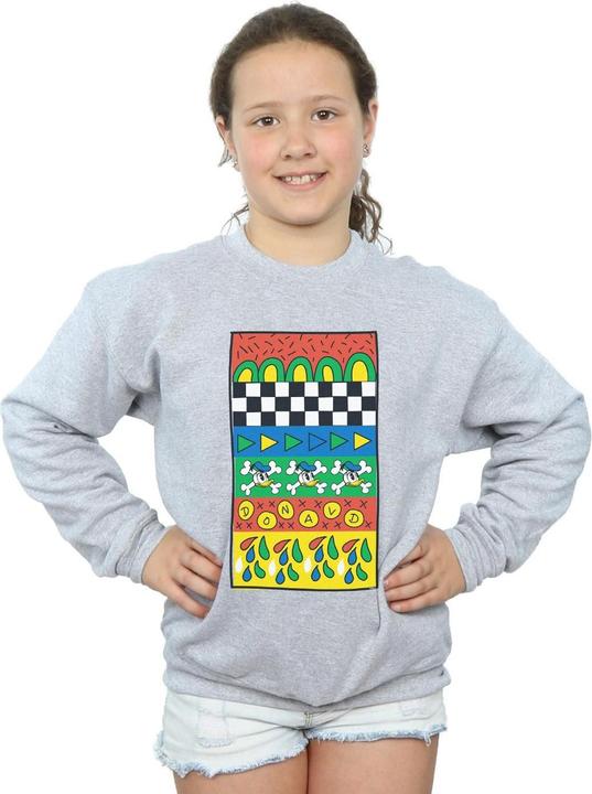 Actual product image Disney Girls Donald Duck Vintage Pattern Sweatshirt (140, 146)